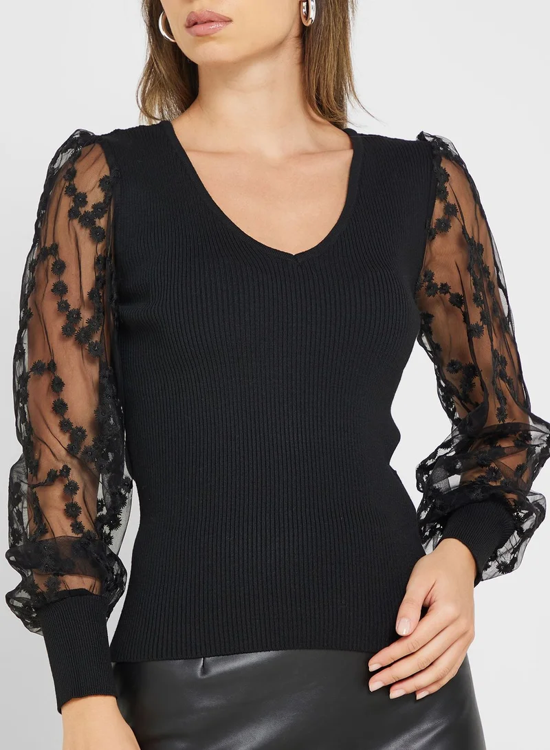 ONLY V-Neck Knitted Top