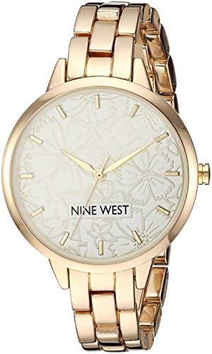 Nine West Women's NW/2226CHGP Gold-Tone Bracelet Watch - Image 5