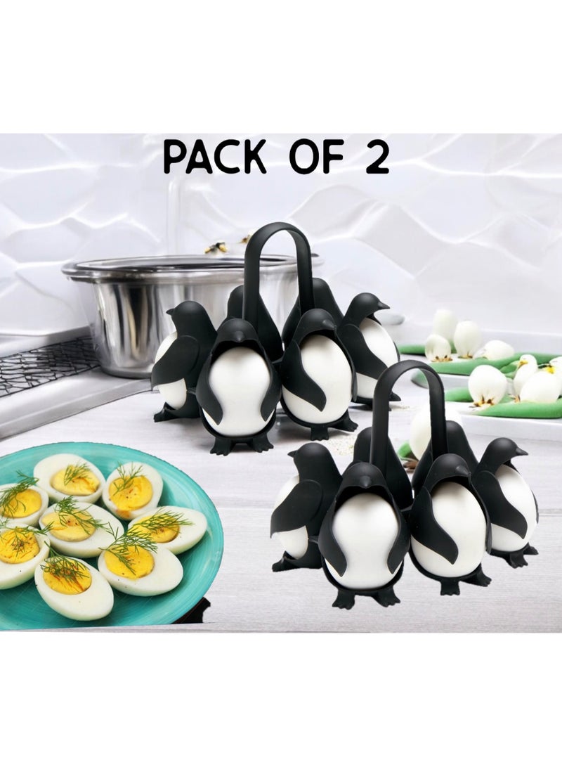 FlagFlair Egg Boiler, Holder, And Storage, 3-in-1,Penguin Shaped Egg Cooker, Egg Maker For Soft And Hard-Boiled Eggs, Refrigerator Storage, Kitchen Gadget And Home Decor Boiling Device.(Pack of 2)  - Image 3