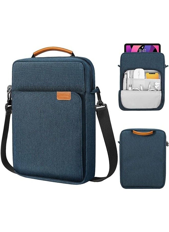 9-11 Inch Tablet Sleeve Bag, Fits for iPad air 5 10.9 2022, iPad Pro 11 M2 2022-2018, iPad 10th 10.9, Air 4 10.9, Tab S8 2022, Handle Carrying Case with Shoulder Strap, Dark Blue - Image 1