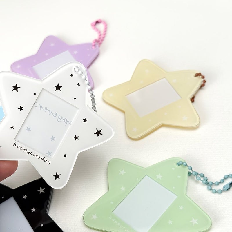 Black Star Shaped Card Case for 1 Inch Photos Acrylic Photo Holder - Image 4