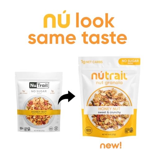 NuTrail Nut Granola Cereal, Honey Nut, No Sugar Added, Keto, Low Carb, Gluten Free, Grain Free, Healthy Breakfast 8 oz. 1 Count - Image 3