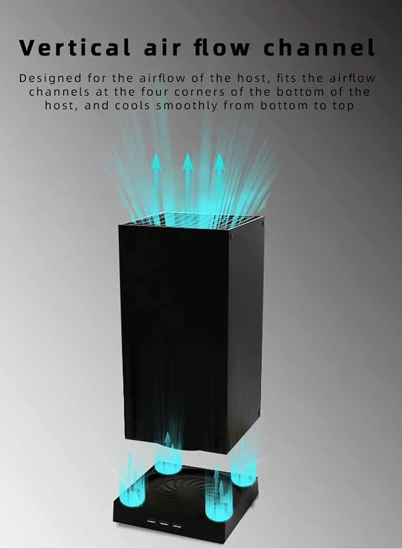 مروحة تبريد لجهاز Xbox Series X مع 4 مراوح و3 منافذ USB، مبرد خارجي توربو، نظام تبريد مثبت على وحدة التحكم - Image 2