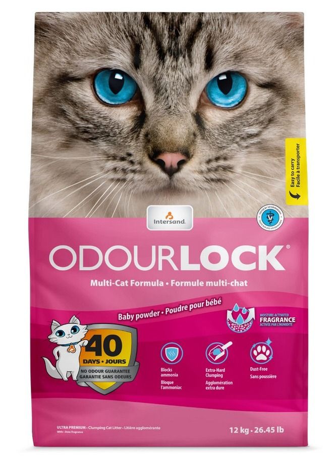 Odourlock Baby Powder Clumping Cat Litter 12 kg