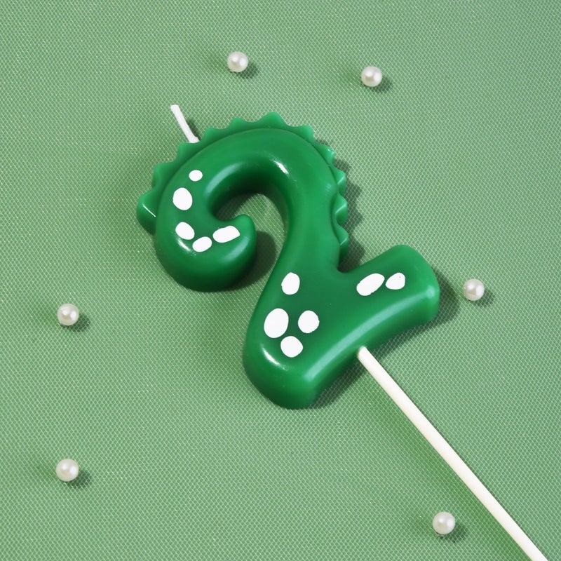 PHD CAKE 2.76 Inch Green Dinosaur 2 Number Birthday Candles, Dinosaur Number Candles, Cake Number Candles, Party Celebrations - Image 2