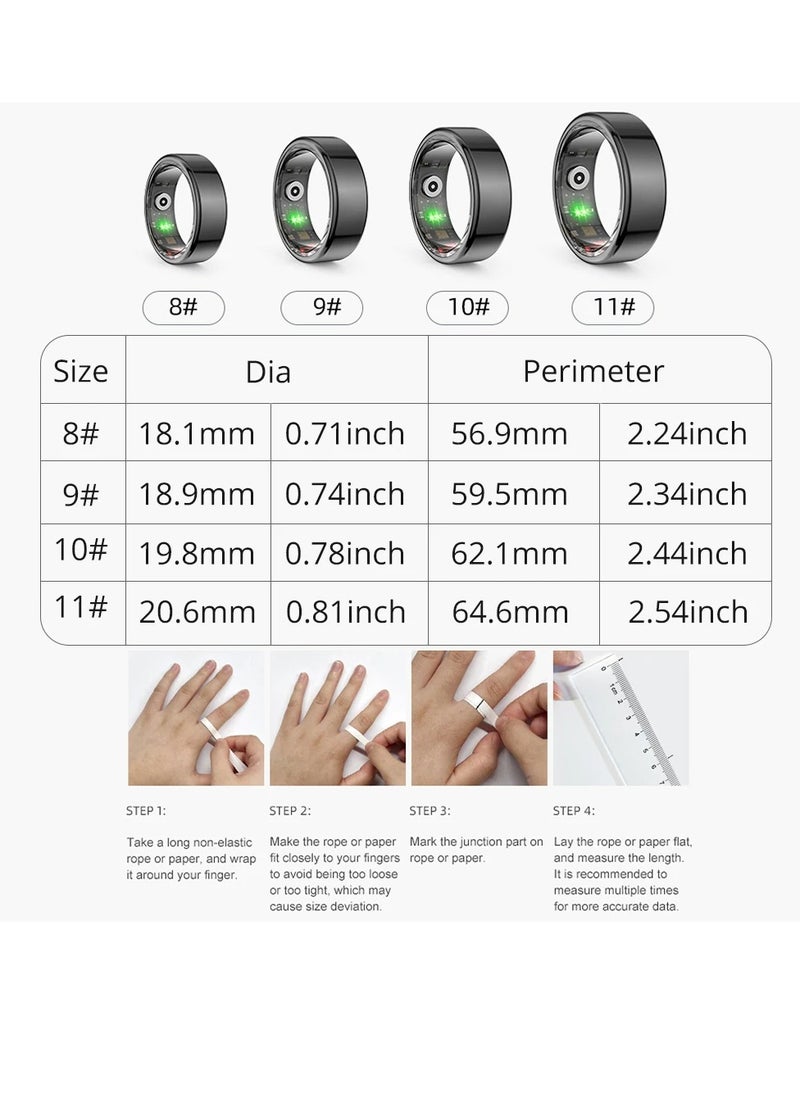 ColMi Smart Ring, Waterproof Wearable Fitness Tracker Ring, Long Battery Life Sleep Tracker Health Ring, Comfortable Bluetooth Smart Ring With Multiple Sports Modes For Men And Women, (Size 10, Gold)  - Image 5