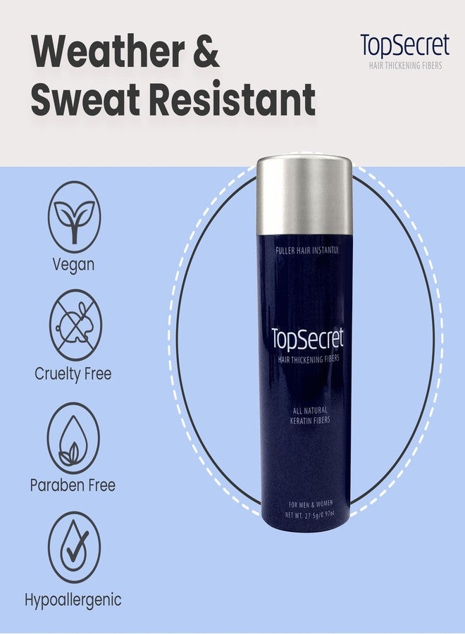 Top Secret Hair Thickening Building Fibers Refills - Undetectable & Natural Hair Filler - for Men & Women - Instantly Fill In Fine Thinning Hair - Weather & Sweat Resistant (Black, Travel) - Image 5