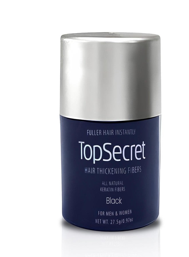 Top Secret Hair Thickening Building Fibers Refills - Undetectable & Natural Hair Filler - for Men & Women - Instantly Fill In Fine Thinning Hair - Weather & Sweat Resistant (Black, Travel) - Image 1