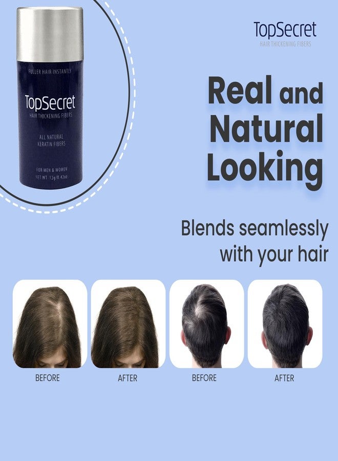 Top Secret Hair Thickening Building Fibers Refills - Undetectable & Natural Hair Filler - for Men & Women - Instantly Fill In Fine Thinning Hair - Weather & Sweat Resistant (Black, Travel) - Image 3