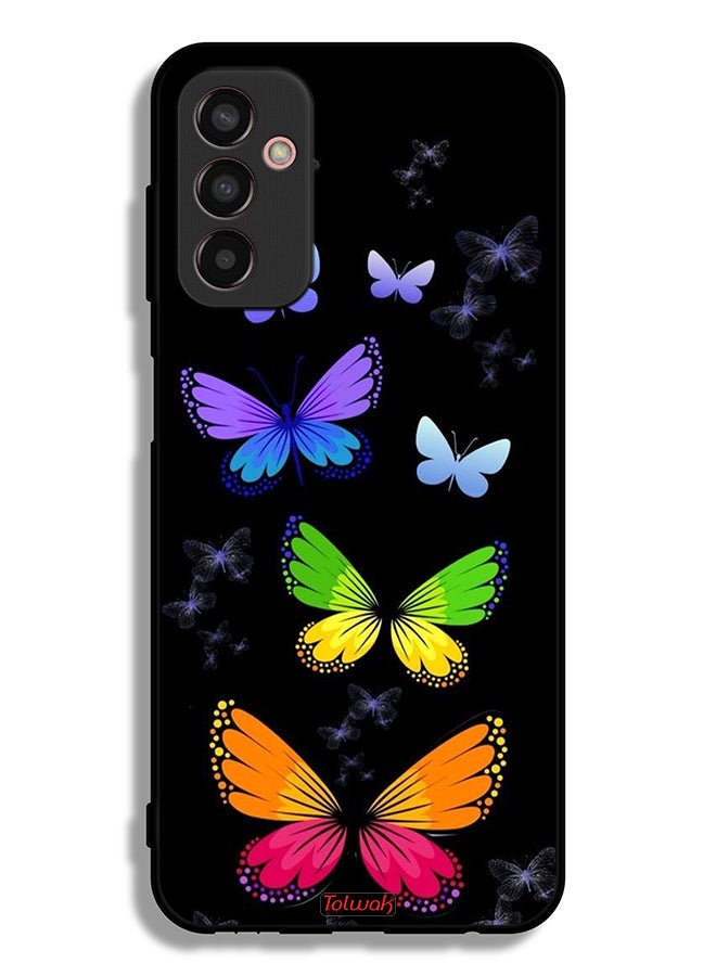 Tolwak Samsung Galaxy M13 Protective Case Cover Colorful Butterflies - Image 2