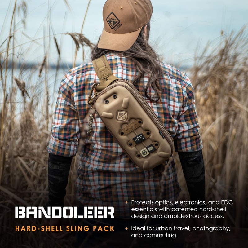 HAZARD 4 Bandoleer - Mini Tactical Sling Bag - EDC/CCW Shoulder Crossbody Pack - Water Resistant Small Chest Satchel - Durable Carry Travel Backpack - Military-Style Single Strap Body Pack - Coyote - Image 2