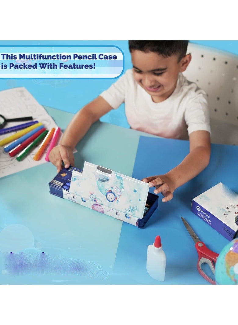 Loquat Pop Up Astronaut Pencil Case with Calculator Sharpener Cute School Supplies Multifunctional Stationery Organiser Boy Gift - Image 4