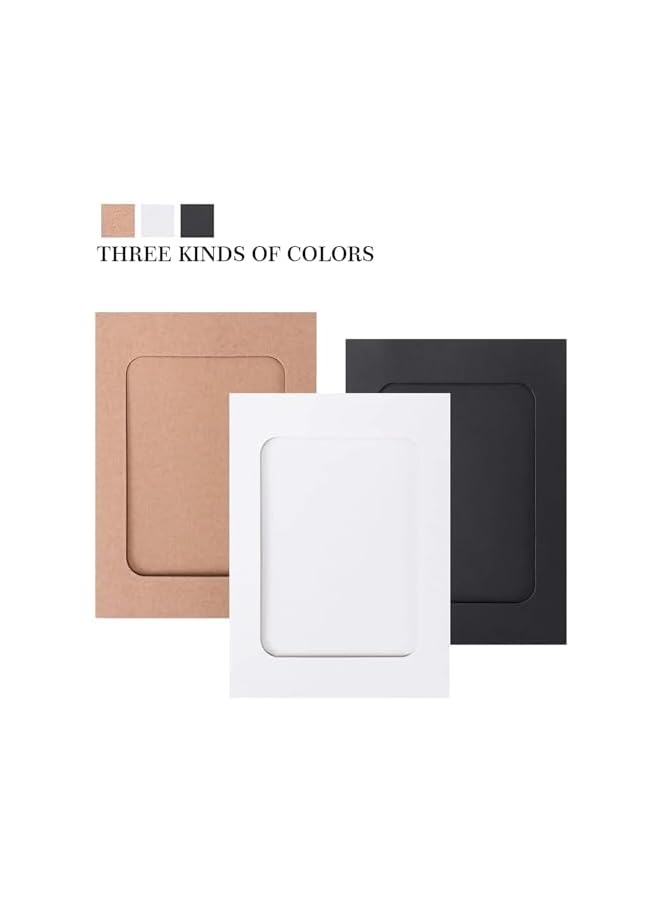 The Bros إطار صور، 30 حزمة إطار صور ورقي 6x4، مجموعة صور متعددة، حصائر صور مع مشابك خشبية صغيرة وخيط لتعليق إطار الصور الكرتوني لمجموعة ديكور جدران المنزل والغرفة، - Image 3