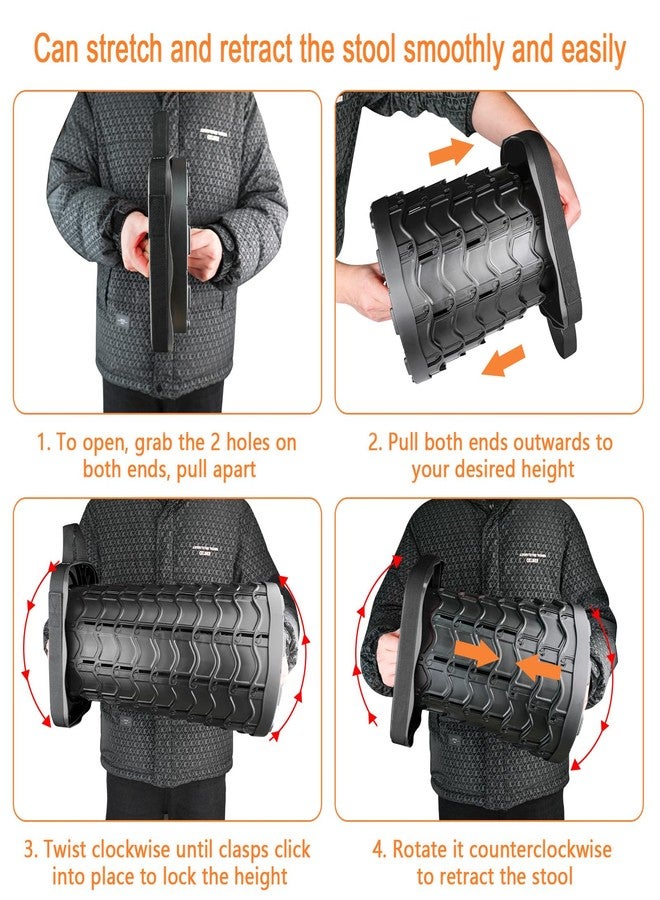 Boreeman كرسي بوريمان القابل للطي، كرسي مربع محمول، خفيف الوزن ولكنه أكثر متانة مع قدرة تحمل تصل إلى 400 رطل، كرسي قابل للطي مطور للتخييم وصيد الأسماك والمشي لمسافات طويلة والشواء (أسود مربع) - Image 5