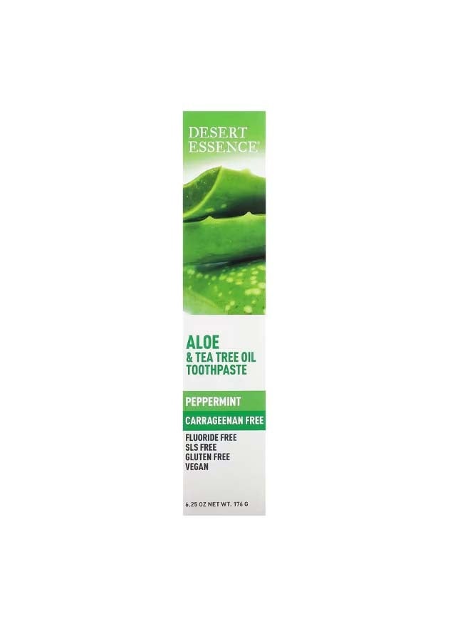 Desert Essence Aloe and Tea Tree Oil Toothpaste Peppermint 6.25 oz 176 g - Image 2