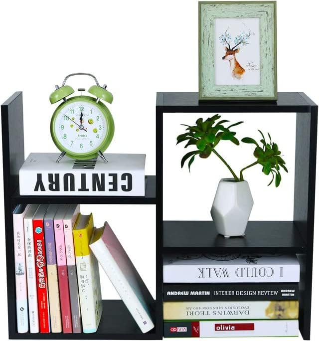 UniShop Wooden Desktop Bookshelf Organizers Storage Display Rack Office Home Dcor Brown 748 D x 1654 W x 2126 H