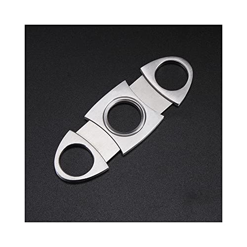 Anntuk Cigar Cutter Stainless Steel Guillotine Double Cut Blade in Leather Pouch, Silver - Image 4