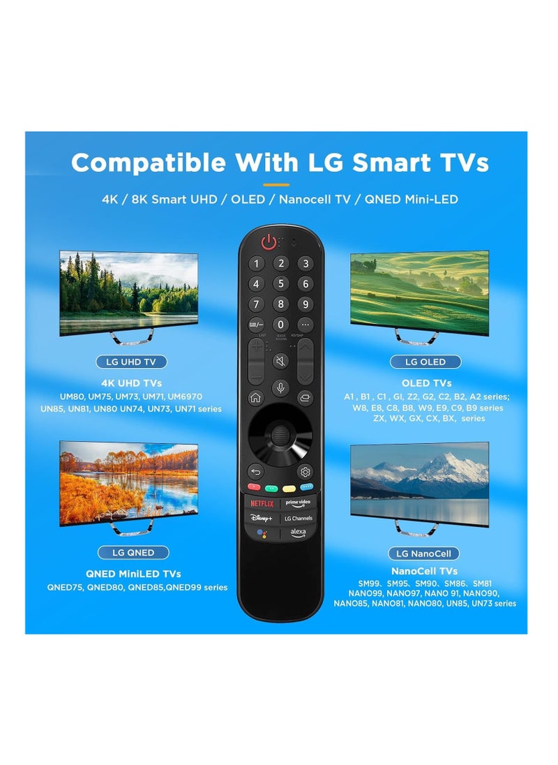 Anmi - AN-MR21GA Universal Remote Control for LG Smart TV, MR21GA Voice Remote Fit for LG 4K LED LCD OLED UHD HDTV Smart TV Remote with 4 Shortcut Buttons - Image 1