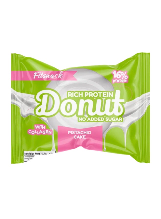 Protein Donut Pistachio Cake Flavor, 16% Protein, Sweetened with Collagen, Healthy Protein Treat