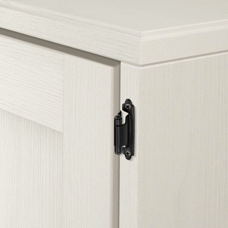 Knobelite 10 Pack (5 Pair) 1/2"" Overlay (Variable) Cabinet Hinges  Self-Closing Semi-Concealed Face Mount Black Decorative Hardware Bath & Kitche Hinges - Image 5
