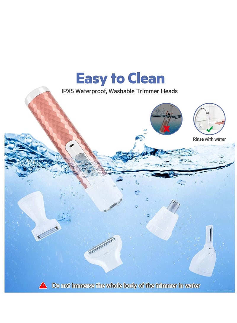 Electric Shaver for Women, 5 in 1 Professional Lady Shaver, Portable Bikini Trimmer Rechargeable Painless Hair Removal Tool Razors for Women for Legs, Underarms, Armpit, Face - Image 4