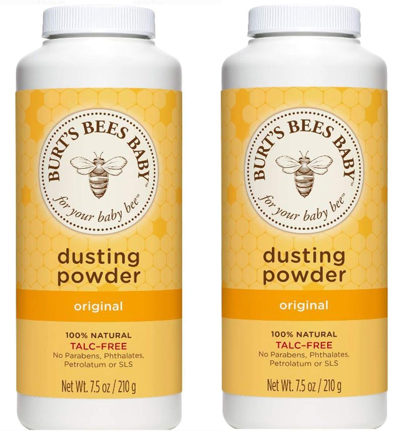 Burt's Bees Baby Bee Dusting Powder Bottle, 7.5-Ounce Bottles (Pack of 2) - Image 1