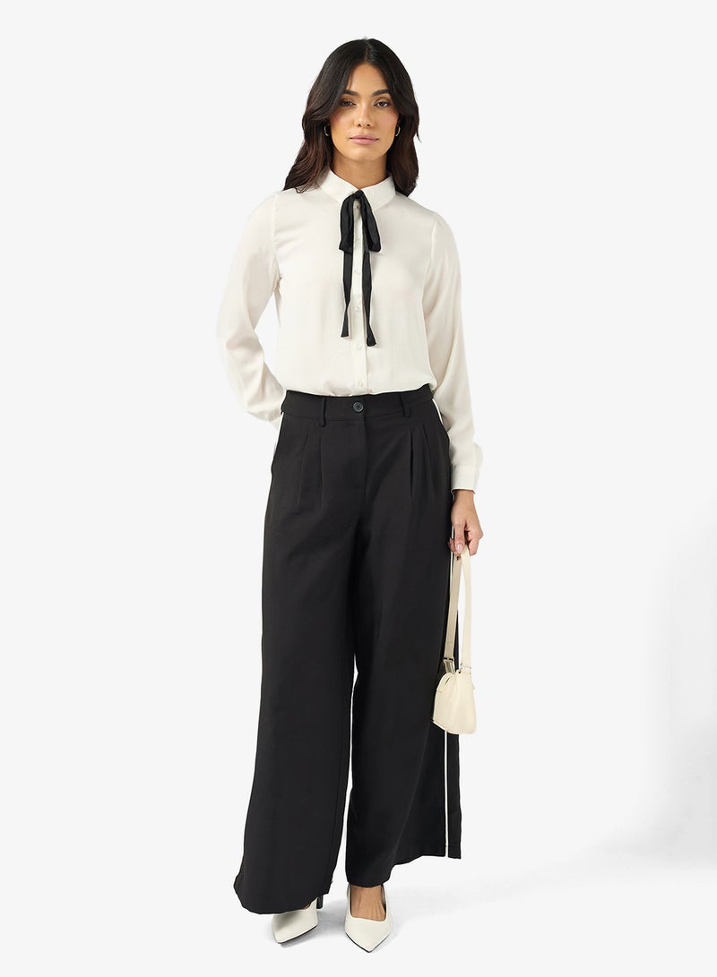 فيرو مودا بنطلون كاميلا بخطوط خياطة - Image 1