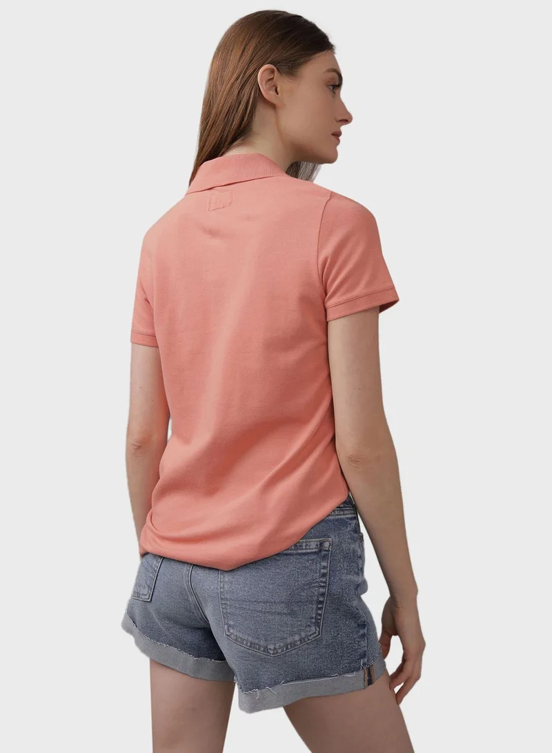 American Eagle Logo Detail Short Sleeve Polo Shirt