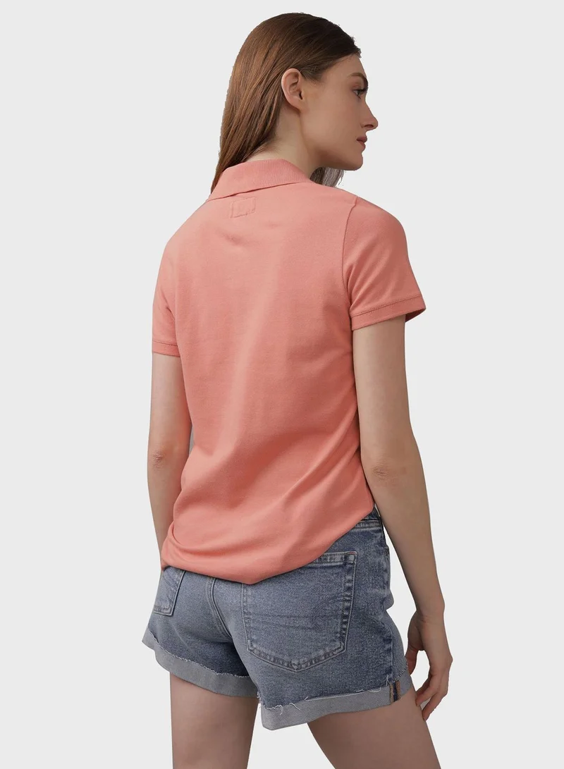 American Eagle Logo Detail Short Sleeve Polo Shirt