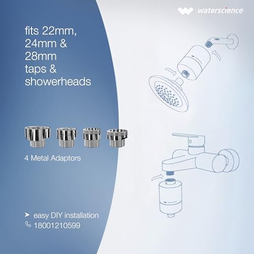 WaterScience Hard Water Filter for Tap and Shower | Water Softener for Home | with Metal Adaptors - Image 5