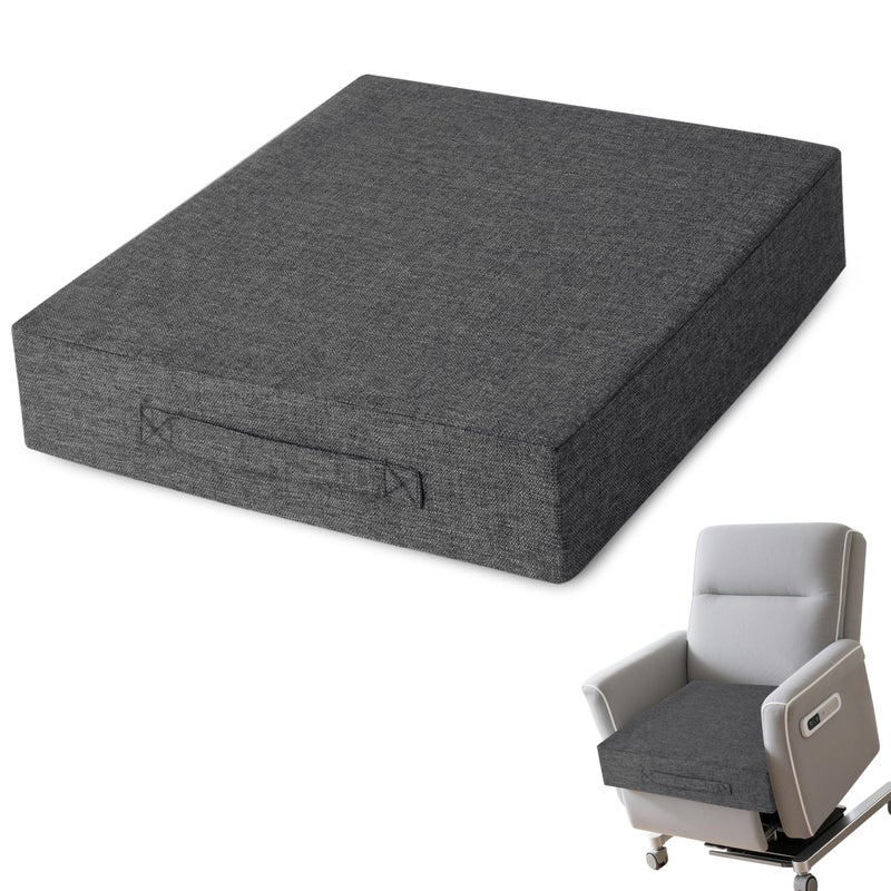 AddGrace Recliner Cushions for Elderly Thick Seat Cushion 20"x20"x4" Chair Pads with Non Slip Backing and Washable Cover for Couch Armchair Chairs Dark Grey - Image 1