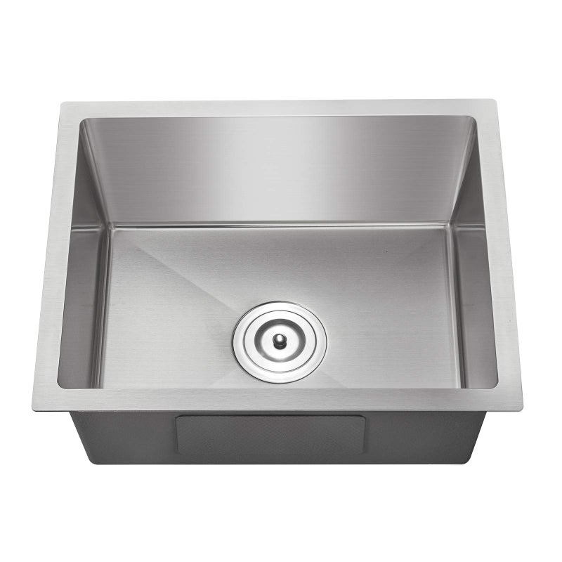 MENATT 20inch Undermount Kitchen Sink SUS304 Stainless Steel Handmade Single Bowl Kitchen Sink with Sink Strainer Brushed 20x16x9