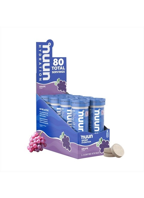 Sport Electrolyte Tablets for Proactive Hydration, Grape, 8 Pack (80 Servings)