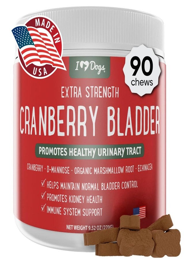 iHeartDogs Extra Strength Urinary, Bladder, & Kidney Support for Dogs – Cranberry, D-Mannose & Echinacea Helps Maintain Urinary Tract Health, Strengthens Weak & Incontinent Bladder - Image 1