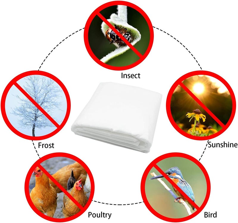 Alpurple Winter Plant Covers Freeze Protection -Warm Rectangle Plant Protection Cover, Frost Cloth Blanket Protecting Fruit Tree Potted Plants from Freezing Animals Eating (13 x 6.5 Feet) - Image 2