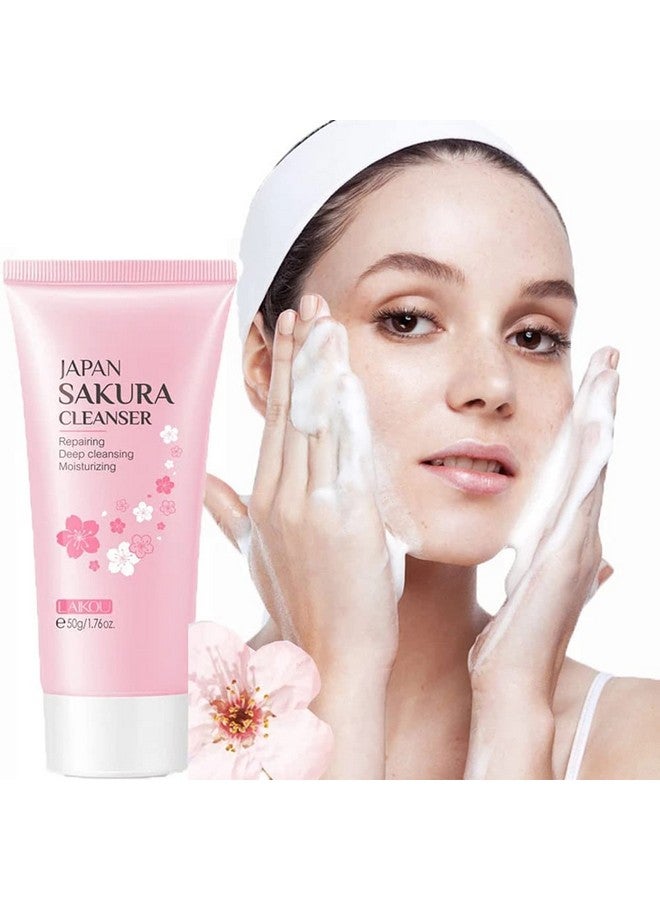 MIESCHER Face Sakura Cleanser Deep Cleaning Foaming Cream Repairing Deep Cleansing Moisturzing Balance Oil Water - Image 1