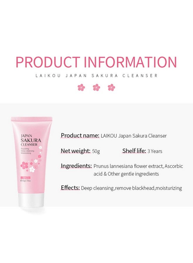 MIESCHER Face Sakura Cleanser Deep Cleaning Foaming Cream Repairing Deep Cleansing Moisturzing Balance Oil Water - Image 2