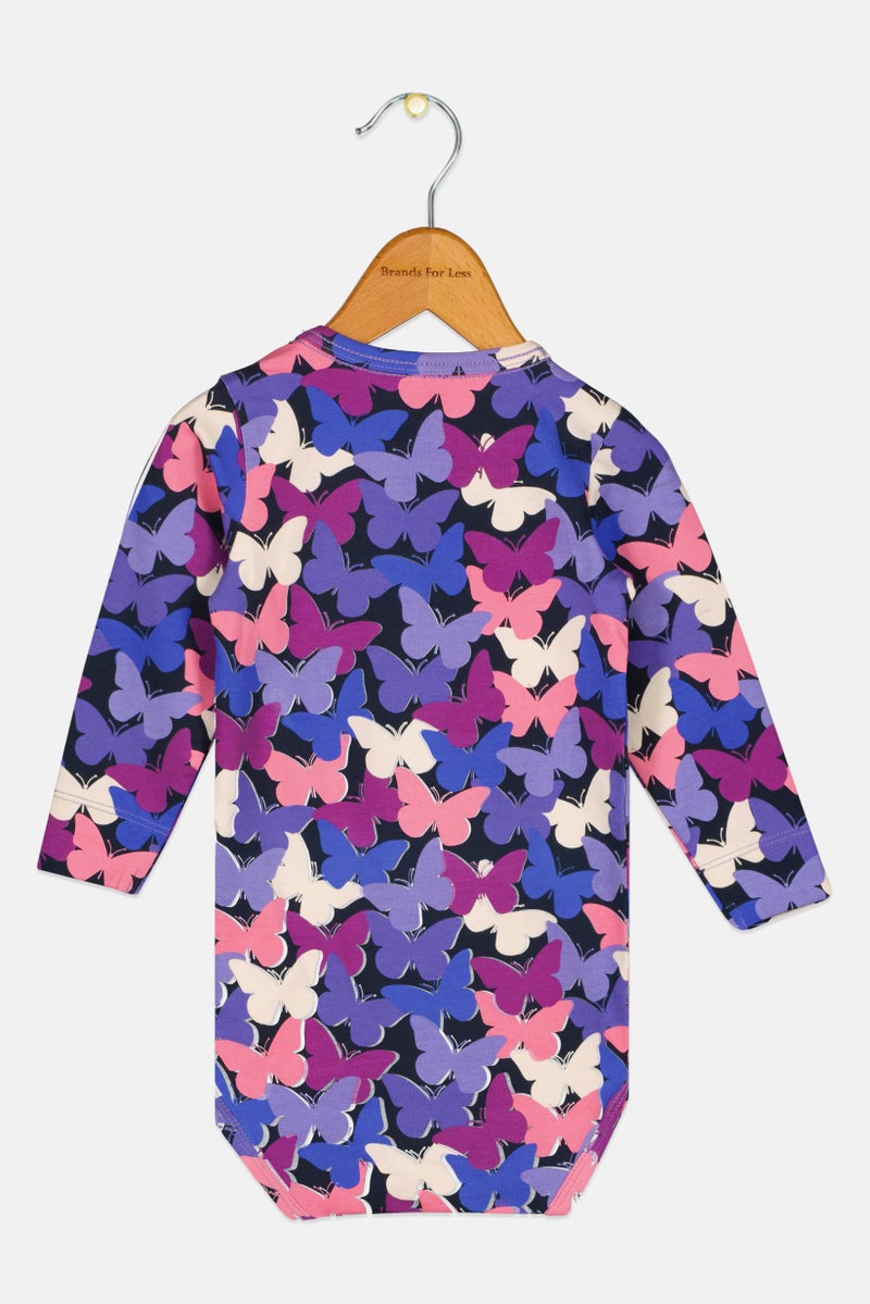 NAME IT Toddlers Girl Long Sleeves Graphic Print Bodysuit, Multicolor - Image 2