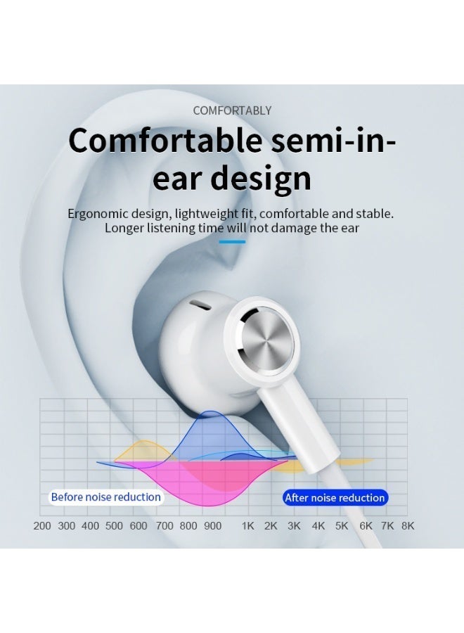 BABONA USB C Headphones Wired Type C Earphones for Samsung Galaxy S26 S25 S24 Plus S23 S22 S21 S20 Ultra Magnetic Corded Earbuds for iPhone 15 Pro Max 16 16e 17 17e Air for Apple Android Ear Buds White - Image 4