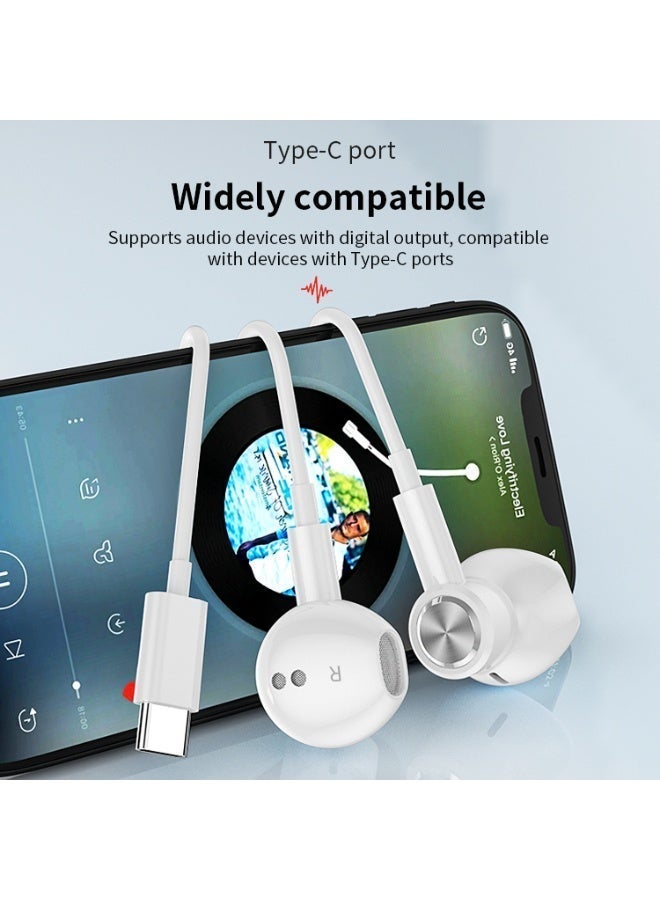 BABONA USB C Headphones Wired Type C Earphones for Samsung Galaxy S26 S25 S24 Plus S23 S22 S21 S20 Ultra Magnetic Corded Earbuds for iPhone 15 Pro Max 16 16e 17 17e Air for Apple Android Ear Buds White - Image 5
