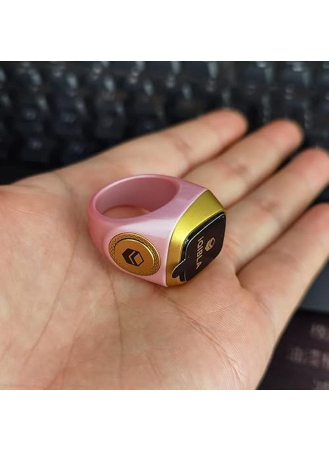 iQIBLA 20mm Zikr Ring Smart Ring with Vibration Reminder Tasbih Counter and Bluetooth Connection for Exclusive IQIBLA App and 5 Daily Prayer Reminders, Pink  - Image 2