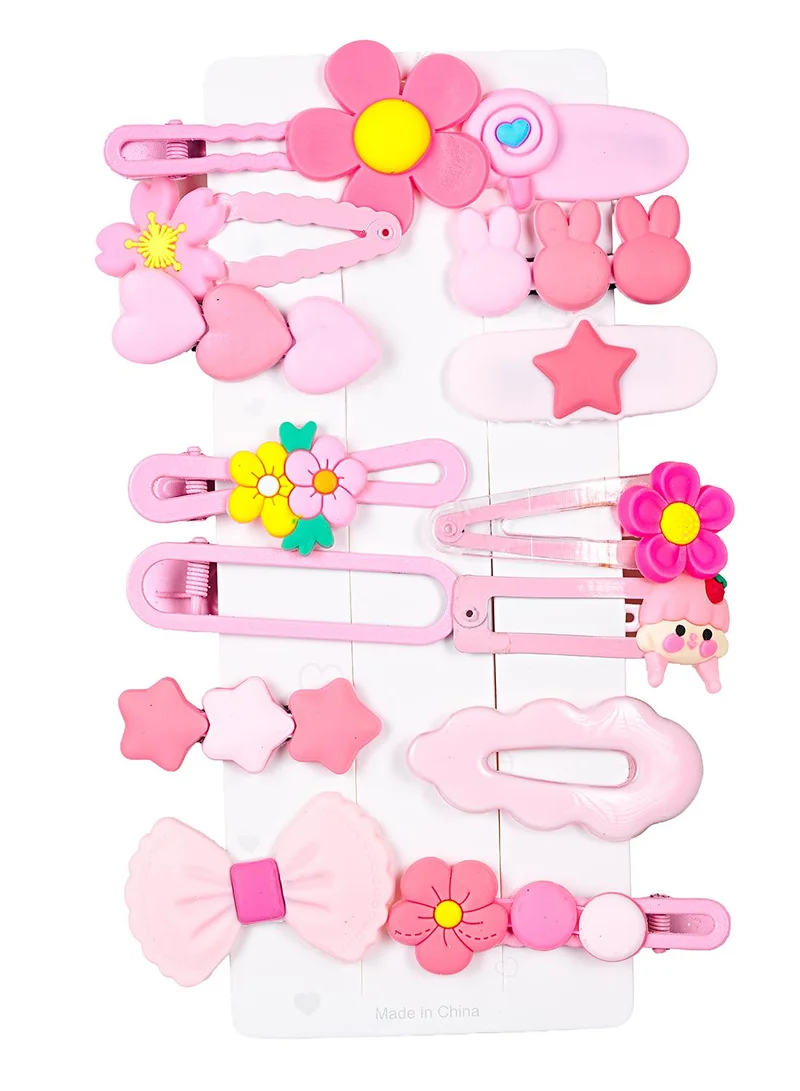 بيبي كلو Girls Cartoon Hair Clips 15 Piece Set