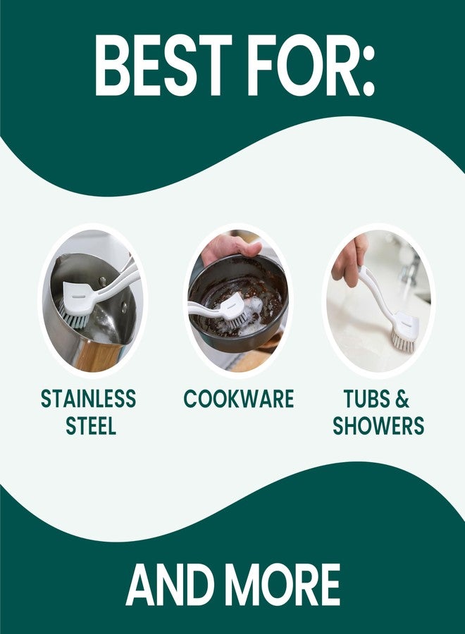 Scotch Brite Scotch-Brite Pot + Pan Brush, Durable and Long Lasting Dish Brush with Handle for Scrubbing Stainless Steel, Outdoor Furniture, and Sinks without Scratching, Antimicrobial, and Rinses Clean - Image 4