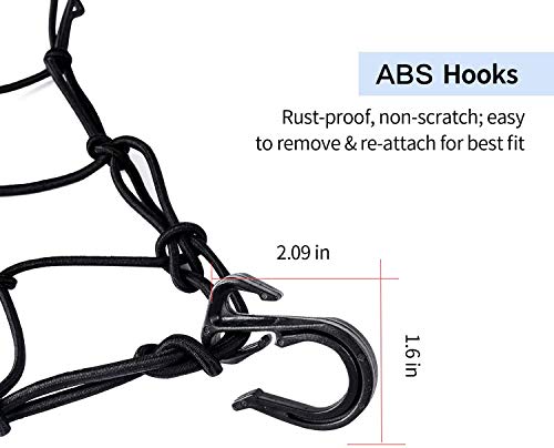 SunFounder Super Strong Stretch Heavy-Duty 15" Cargo Net for Motorcycle ATV - Stretches to 45" Black - Image 4