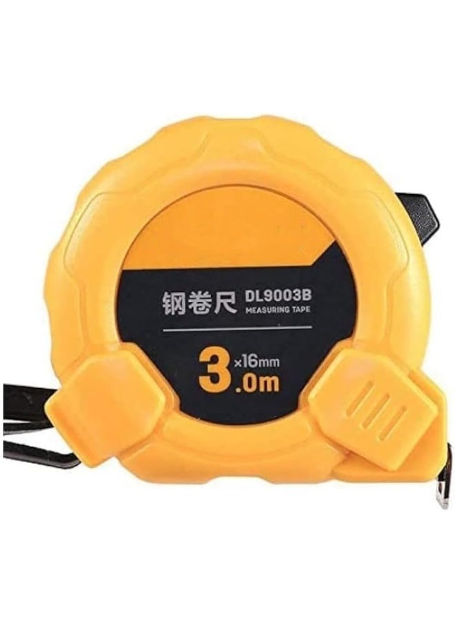 Deli Steel Measure Tape 3mx16mm Auto Lock Tape Measures Retractable Small Measuring Tapes Easy to Read Measurement Tape  - Image 1