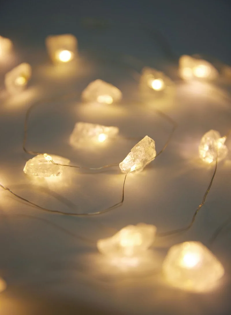 Prickly Pear Clear Quartz Crystal String Lights