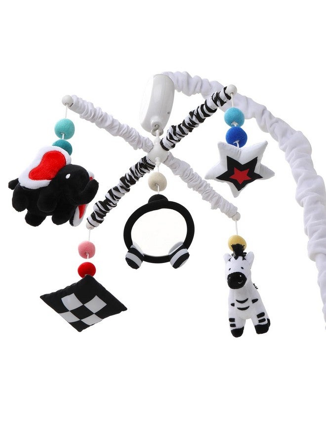 The Peanut Shell موبايل سرير الأطفال من بي نات شيل للأولاد والبنات، موسيقي، موبايلات حضانة مونتيسوري، ديكور سرير باللونين الأسود والأبيض، موبايل عالي التباين، ألعاب سرير معلقة، ملحقات سرير للأولاد - Image 5