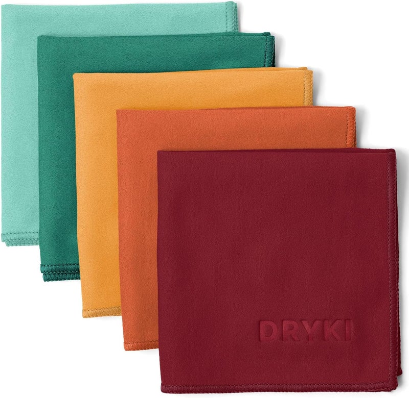 DRYKI Sweat Absorbing Handkerchiefs - The Original Pocket-Sized Sweat Towels - Quick-Dry Microfiber Sweat Rags for Face, Hands, & Body - Men & Women - Gym, Sports, and Work (Mountain: 5 Pack) - Image 1