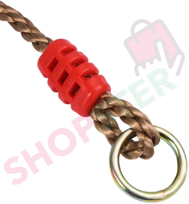 Shopster Kid Adjustable Climbing Nylon Rope for Outdoor Swings/Playground Set Accessories-180 Cm (6Ft), 2 Carabiner Included, Pack of 2,Multicolor - Image 5