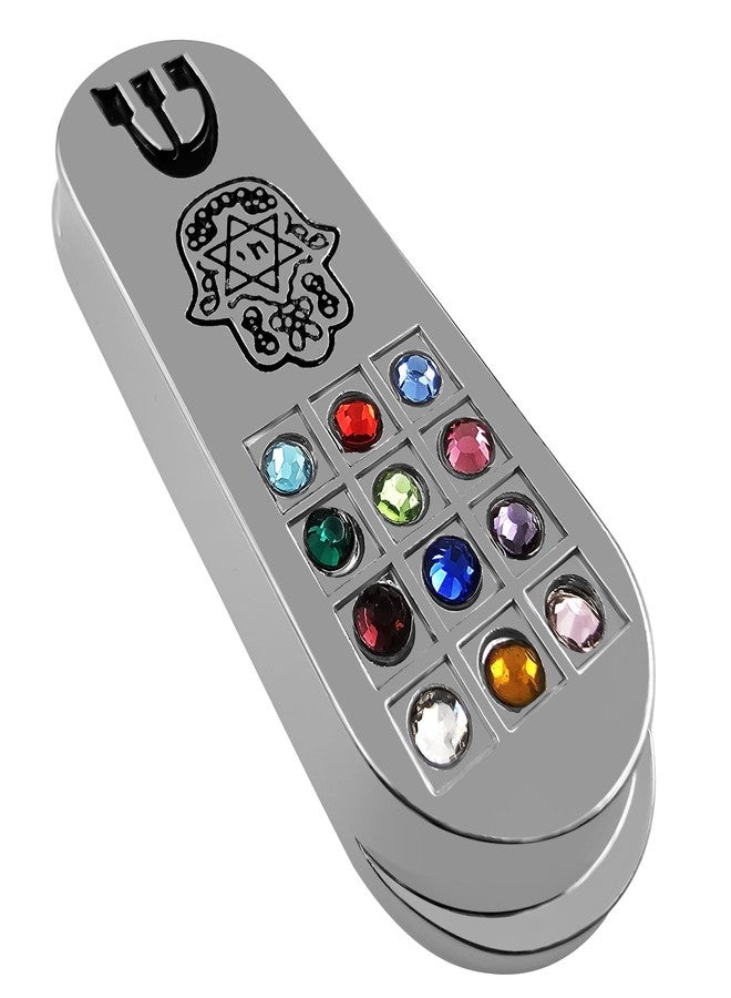 تاليسمان فور يو مزوزة سيارة للحماية من تاليسمان فور يو مع لفافة صلاة للمسافرين، مزوزة همسة هوشن من إسرائيل، القدس، فن يهودي، هدية - Image 3